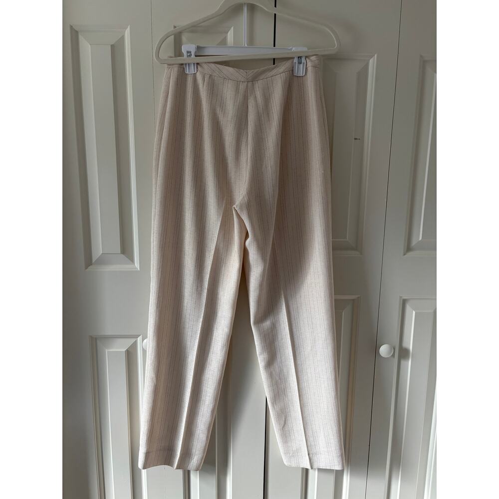 Cream Striped Dress Pants Size 8, Pre-Owned - Picture 9 of 9